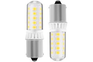 KUNKA B15S 12V Heim-LED-Lampe 3W 400 Lumen, CRI85, 1156 Sockel AC12V-24V (Warmweiß 3000K, 2er-Set)