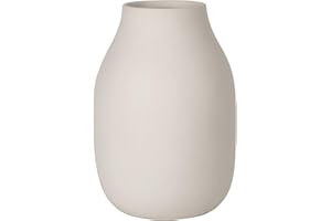blomus Vase -COLORA- | Blumenvase aus Keramik | Farbe Moonbeam | Größe L Ø14x20H cm | hochwertige Handarbeit