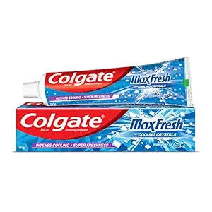 Colgate MaxFresh Breath Freshner Cavity Protection Toothpaste, 150g, Peppermint Ice, Blue Gel Paste with Menthol, Cooling crystals for fresh breath