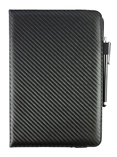 Emartbuy® Trekstor SurfTab Breeze 9.6 Quad 3G 9.6 Zoll Tablet Universal ( 9 – 10 Zoll ) Schwarz Carbon 360 Grad rotierende Stand Folio Geldbörse Tasche Hülle + Schwarz Eingabestift - 2