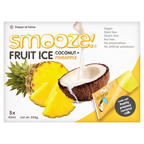SmoozeAll Natural Fruit Ice Lollies Pineapple and Coconut Milk,345 g (5X65ML)