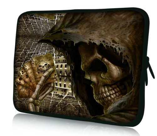 Luxburg® Design Laptoptasche Notebooktasche Sleeve für 15,6 Zoll (auch in 10,2 Zoll | 12,1 Zoll | 13,3 Zoll | 14,2 Zoll | 15,6 Zoll | 17,3 Zoll) , Motiv: Spiel mit Tod