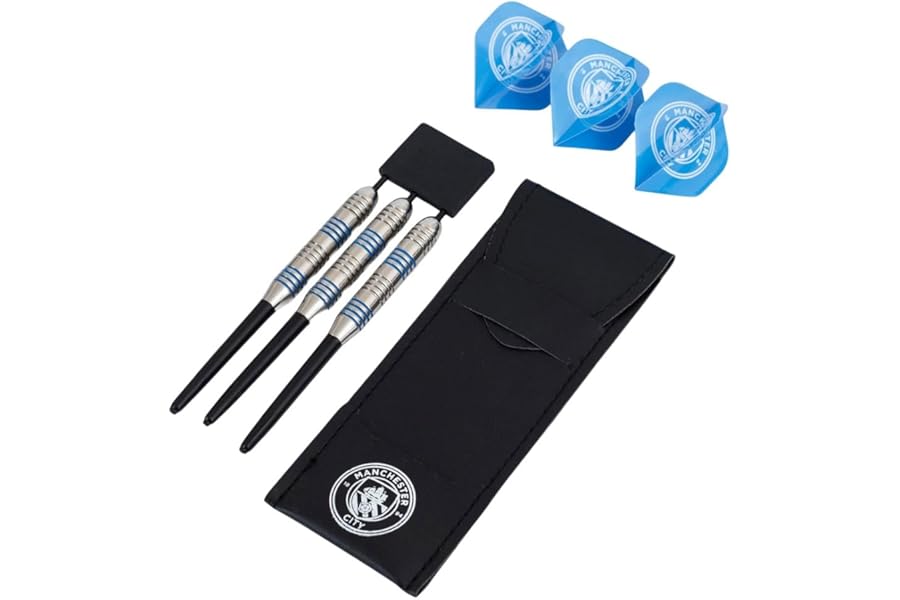 Manchester City FC Man City Three Pack Dart Set Darts, Adults, Unisex, Multicoloured (Multicoloured), One Size