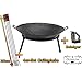 Produktbild Feuerschale mit Zubehör Bürste Reiniger Besteck Grillbesteck Spieß lt Angebot-Beschreibung, groß 60 cm mit Standring und 2 x Griffe für Grill und Spieß Massiv-Stahl mit Bürste und 4 Grillspieße