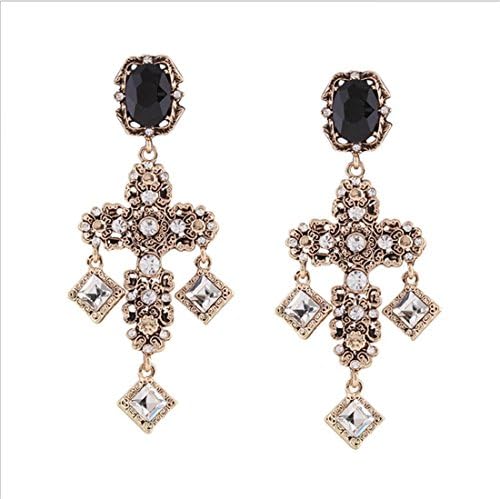 Ladies Europe and the United States diamond crosses exaggerated large stud earrings