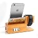 Produktbild ecoolbuy Megafon Loch Apple Watch und iPhone Ladestation natürliches Bambus Holz Ladegerät Ständer Charging Dock Lautsprecher Pen Stand (Bambus stehen – Megafon Loch)