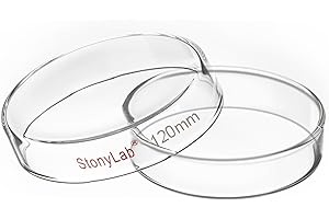 stonylab Glass Petri Dish, 120x25 mm Autoclavable Borosilicate Glass Cell Culture Dish Petri Dish with Clear Lid for Laboratory