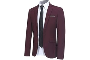 Allthemen Blazer da Uomo Slim Fit Formale Giacca da Abito One Button Monopetto Casual Tuxedo Suit Giacche Smart Blazer
