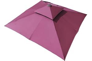 BFYDOAA 9.8Ft Square Canopy Replacement Double Top Umbrella Cloth Polyester Sun Shade Fabirc Cantilever Parasol Top Cover for Beach Garden Backyard Terrace