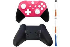 Hzxkqmil Front Back Housing Shell Case Replacement Custom Shell Cover Faceplate Accessories for Xbox Elite Controller Series 2, Rose Red + Black