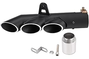 BEDIFFER Tuyau de Silencieux D'échappement Universel Moto, Arrière Queue Gorge Trois Sorties Silencieux D'échappement Tuyau de Queue Embout de Tuyau D'échappement pour YZF-R6,Tuyau d'échappement
