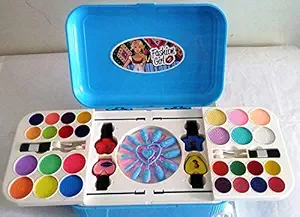 NIYAMAT Girls All-in-One Cosmetic and Real Makeup Palette with Mirror, Comes in Trolley Suitcase for Kids