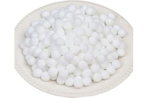 QIKAARA 500 Stück Pompons zum Basteln, Weiß Pompoms, 15 mm Klein Flauschige Pompom Bälle für DIY Kreative Handwerk Dekoration (Weiß-1.5 cm)