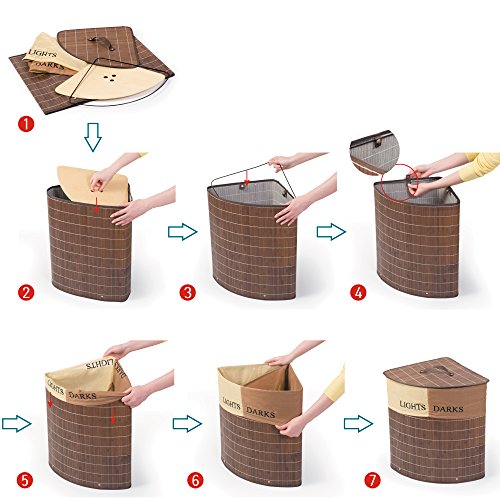 Tatkraft 4742943011854 Wäschekörbe, Bambus, braun, 35 x 35 x 50 cm - 6