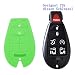 Produktbild RotSale® 1x Leuchtend Hellgrün Schlüsselhülle Jeep Dodge Chrysler Keyless Entry 3 - 7 Tasten Autoschlüssel Etui Silikon Schutzhülle Tasche Gehäuse Fernbedingung Funkschlüssel