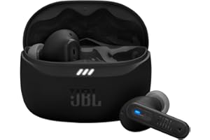 JBL Tune Beam 2, &#xC9;couteurs sans Fil Bluetooth, r&#xE9;duction de Bruit, 48 Heures d&apos;autonomie, r&#xE9;sistance &#xE0; l&apos;eau et &#xE0; la poussi&#xE8;re IP54, Connexion multipoint, Conception Intra sur Tige, Noir