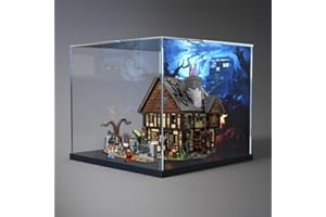 FYHCY Transparent Acrylic Display Case for Lego 21341 Witch Sisters' Enchanted House, Dustproof Display Case Compatible with Lego 21341 (Lego Model Not Included) Inkjet