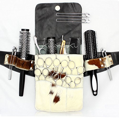 Kassaki Genuine Cowhide Leather Hairdressing Scissor Pouch Holster Bag