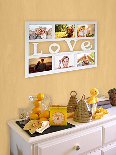 Empireposter – Collage Bilderrahmen Love – Kunststoff weiss Multishot – Größe (cm) - 2