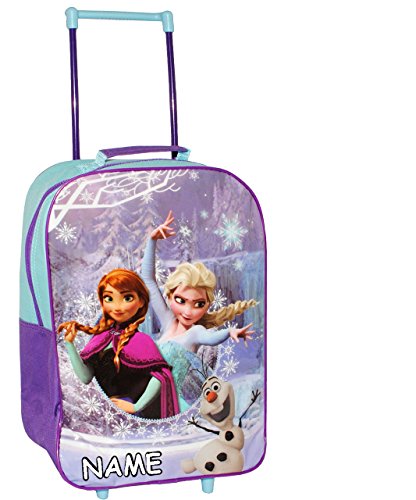 Preisvergleich Produktbild Kinder Trolley - " Disney die Eiskönigin / Frozen " - incl. Name - wasserabweisend & beschichtet - für Mädchen & Jungen - Trolly mit Rollen - Kindertrolley Kindertrolly - Reiseset / Kinderkoffer - Koffer - Kindergepäck - Reisetrolley / Gepäck - Handgepäck - Reisekoffer - Reisetrolly - völlig unverfroren Anna & Elsa Arendelle Olaf - Prinzessin - lila