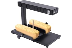 BAZARGAME Raclette Forno Raclette Grill Dispositivo in acciaio inox per formaggi fusibili 2 in 1, riscaldamento rapido regolabile in altezza con piastra elettrica antiaderente (tipo 1: doppio formaggio)