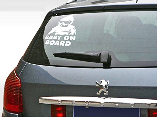 Vinyl Auto Aufkleber Baby on Board – Kind mit Sonnenbrille Hangover Film Stil für Fenster Entfernbarer Sticker DIY (15×11 cm) - 2
