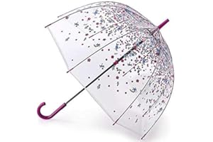 FULTONWOMENSUMBRELLA Fulton Tumble Down Petals Clear Birdcage Dome Shape Walking Floral Umbrella