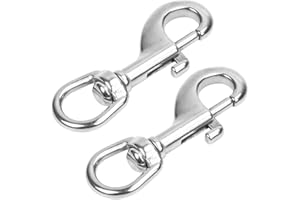 AMASAWA 2 Stück Robusten Karabinerhaken Hundeleine, Silber Drehgelenk Karabinerhaken, Schnalle Drehgelenk Karabinerhaken, für Hundeleine, Bergsteigen, Schlüsselbund, Schnalle für Haustiere