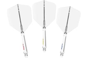 CUESOUL Rost 77 Flèche et vol de fléchettes intégrés, Forme de Grande Aile, Lot de 3 (série de Couleurs Transparentes)