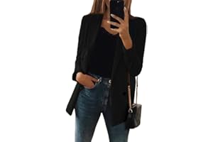 Minetom Femme Élégant Blazer à Manches Longues Slim Fit OL Bureau Affaires Veste de Costume Manteau Chic Bouton Cardigan Blouson