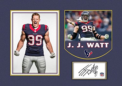 Preisvergleich Produktbild J. J. Watt Houston Texans NFL SIGNED Autograph American Football gerahmt