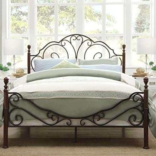 LeAnn Graceful Scroll Bronze Iron Full-sized 4 Poster Bed by Tribecca Home