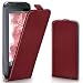 Produktbild HTC One M7 Hülle Dunkel-Rot [OneFlow 360° Klapp-Hülle] Etui thin Handytasche Dünn Handyhülle für HTC One M7 Case Flip Cover Schutzhülle Kunst-Leder Tasche