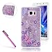 Produktbild S7 Edge Case Samsung Galaxy S7 Edge Case for Girls EMAXELER 3D Creative Design Angel Girl Flowing Liquid Floating Bling Shiny Liquid PC Hard Case for Samsung Galaxy S7 Edge Silver : Purple Butterfly by EMAXELER