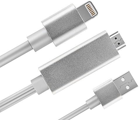 LONSUN The latest version, support IOS 11.0,Lightning to HDMI, 1080P HDMI Video AV Cable Connector Conversion Same Screen Device HDTV Adapter for iPhone 7/6/5 Series, Pad Air/mini/Pro, Pod touch (Silver)