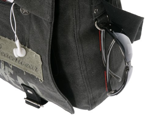 Messenger Tasche BEACHWEAR Kuriertasche Canvas Tasche /// SCHWARZ - 7