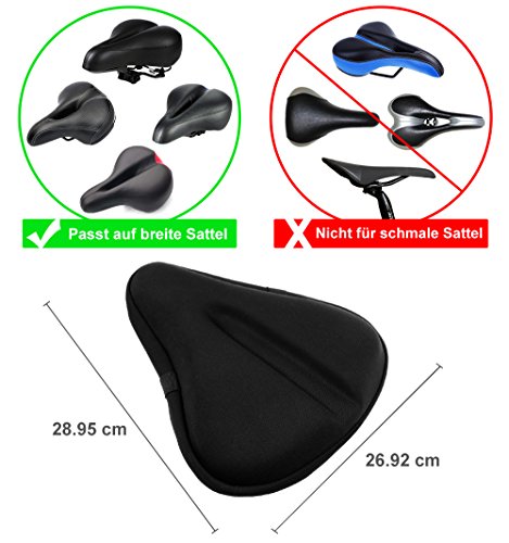 Zacro 29 x 27cm Sattelbezug für Fahrradsattel Fahrradsattel Überzug Gepolsterter Polstersattelüberzug für Männer, Frauen und Kinder - 6