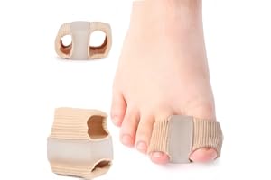 BDEPSTR Correttore di Bunion in 2 Pezzi per Dita Sovrapposte, Distanziatore in Gel per le Dita, Separatore per le Dita Evita lo Sfregamento e Allevia la Pressione