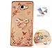 Produktbild ISENPENK Samsung Galaxy S6(2105)/S6 Duos Ring Hülle,Ultra Slim Soft TPU Silikon Pattern Transparent Schutzhülle,3D Bling Glitzer Strass Durchsichtig Weichem Silicone Thin Handy Hülle,Butterfly Blume Kristall Diamant Glänzend Stoßdämpfend Spiegel Schutz Crystal Case Tasche Etui Bumper mit Diamant Ring Halter Ständer Standfunktion Wasserdicht Case für Samsung Galaxy S6(2105)/S6 Duos 5.1 Zoll-[bogen rose gold]+Panzerglas Folie/ Display foile/ Schutzfolie