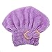 Generic Quickly Dry Hair Hat Microfiber Hair Turban Wrapped Shower Bath Caps Hats Cute - purple RS.190.00