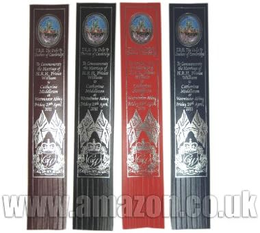Set of 4 Royal Wedding Souvenir Bookmarks (4) - H R H Prince William and Catherine