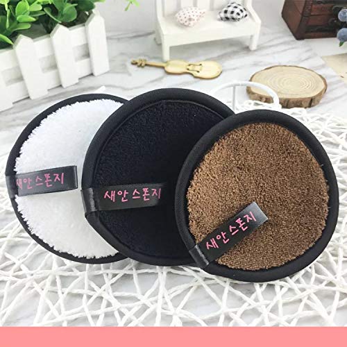 Preisvergleich Produktbild Carriea 7 stücke Makeup Remover Tuch Handtücher Gesichts Puffs Waschbar Gesichtsreinigung Plüsch Make-Up Entferner Pads (Weiß + Kaffee + Schwarz)
