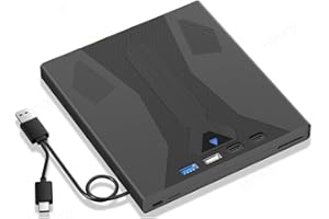 Nihcora Grabadora de BLU-Ray Externa, Compatible con Discos de 100 GB, USB 3.0 y Reproductor de DVD/CD/BD Tipo C, Unidad Óptica BLU-Ray 3D para Portátil.