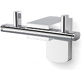 Alper Banyo F1 Model L&uuml;x Krom Bornoz ve Havlu Askısı, &Ccedil;ift Kancalı Montajlı Metal Askılık, Parlak Krom Banyo Aksesuarı, Duvar