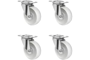 CASCOO SETSBSB100N0N0R1W Rollensatz 4 Lenkrollen, Polyamid, Durchmesser 100 mm, Transportrollen, Kunststoff, Rollenlager, Traglast 450 kg (4-er Pack)