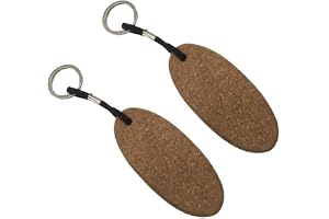 2-pack naturlig kork flytande boll nyckelring för kajak kanot segelbåt svängig nyckelhållare rep utomhusutrustning