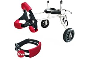 CORA PET Chariot pour Chien Moyen, Poussette pour Les Pattes Arrière, Fauteuil Roulant pour Animaux De Compagnie pour Les Pattes Arrière, Animaux Handicapés/Paralysés/Handicapés, 2 Roues, 10-20 KG