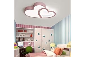 GHY LED Kinder Deckenleuchte Cartoon Lampe Kinderzimmerlampe Design Acryl Hölzern Lampeschirm Deckenlampe Zimmer Schlafzimmer Dimmbar Mit Fernbedienung Jungen Mädchen Moon Sternuniversum Kronleuchter,Rosa