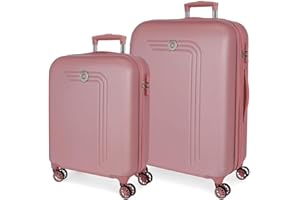 MOVOM Riga Set valigie Rosa 55/70 cms Rigida ABS Chiusura a combinazione numerica 109L 4 doppie ruote Bagaglio a mano