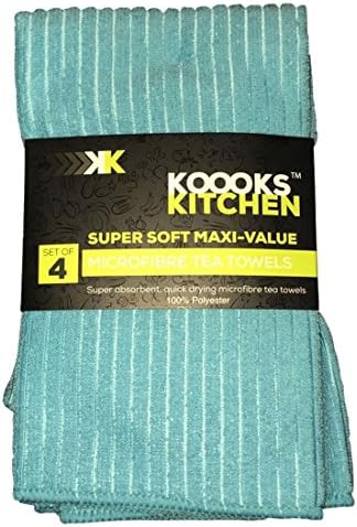 4Pk Microfibre Kitchen Tea Towel So Soft Extra Absorbency Spick &amp; Span 10 Colors